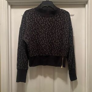 Old Navy Black Leopard Print Sweatshirt